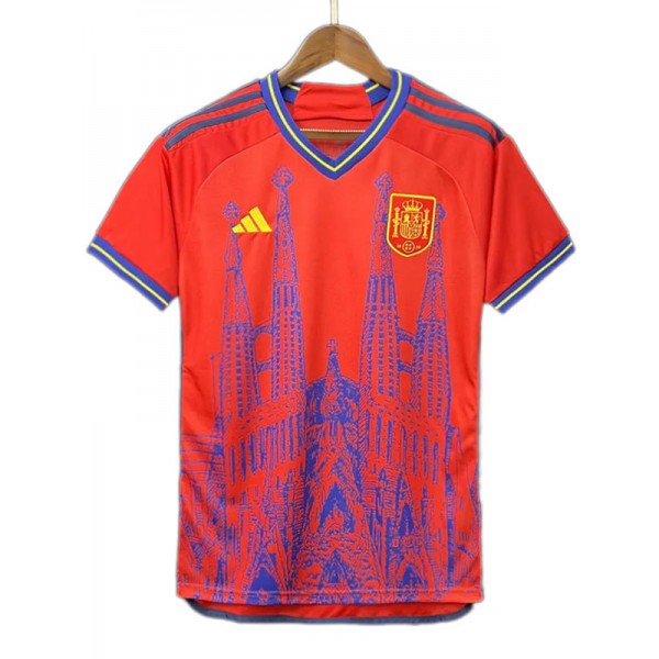 Spain city edition jersey soccer uniform men's red sportswear football kit top shirt 2024